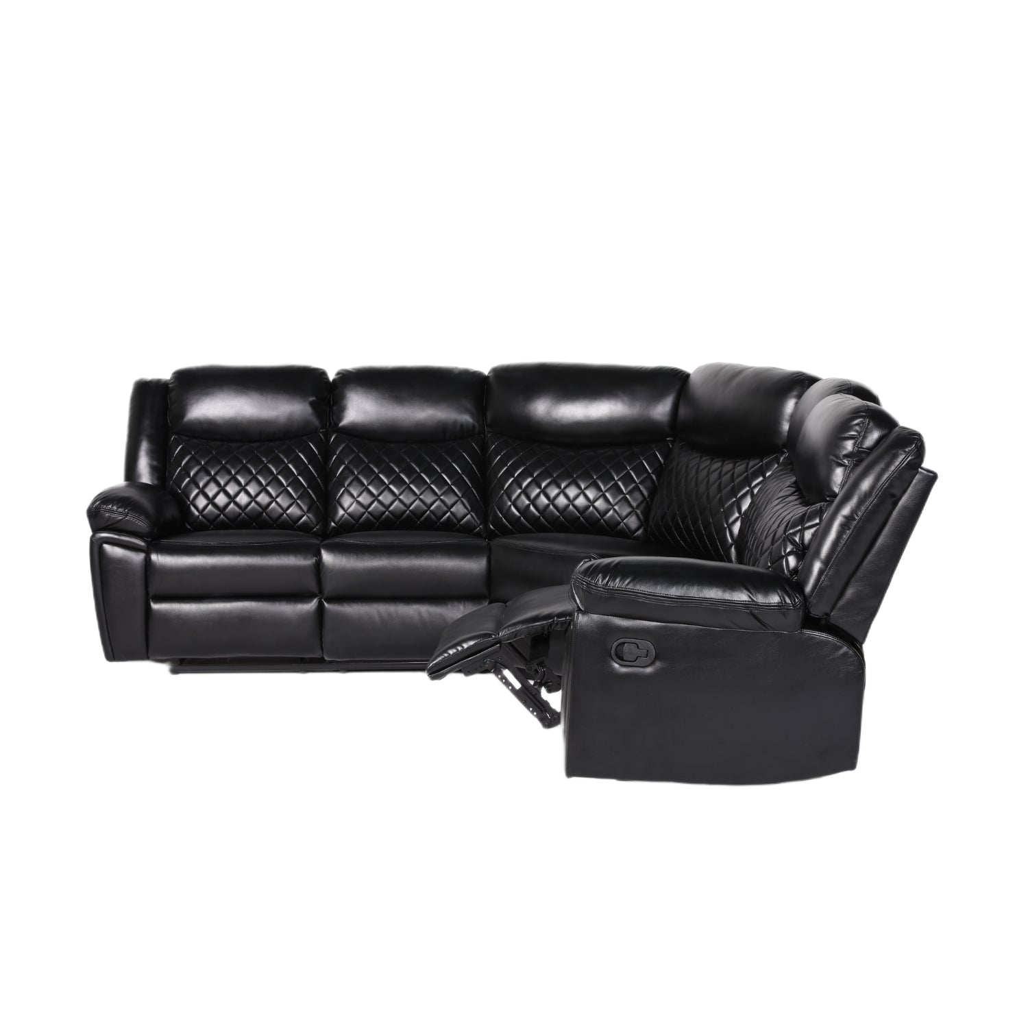 Myra Recliner Sofa Large Corner in Black