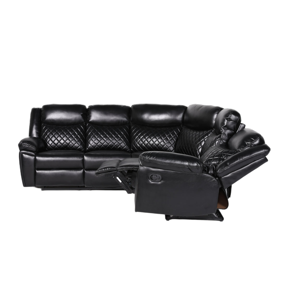 Myra Recliner Sofa Large Corner in Black