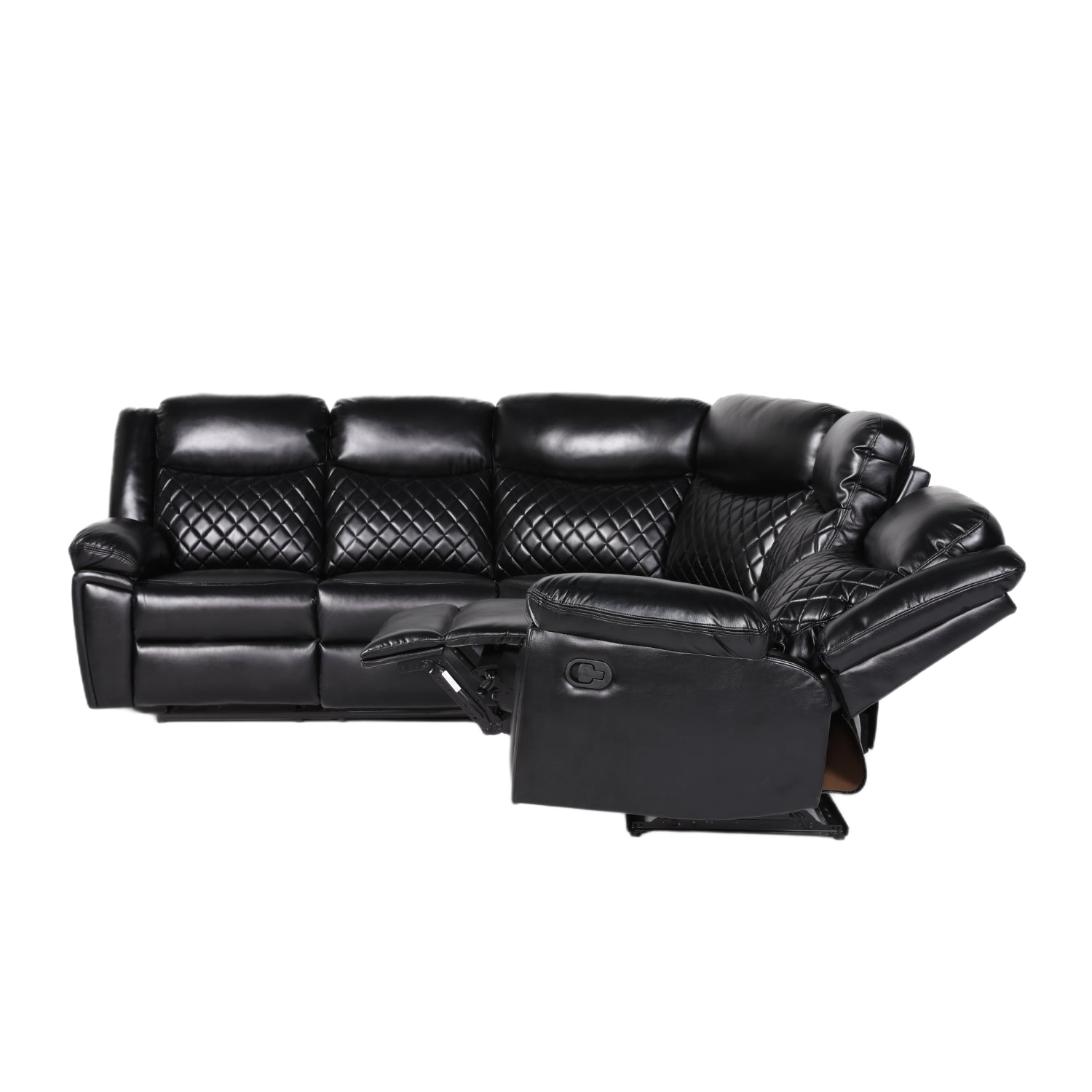 Myra Recliner Sofa Large Corner in Black