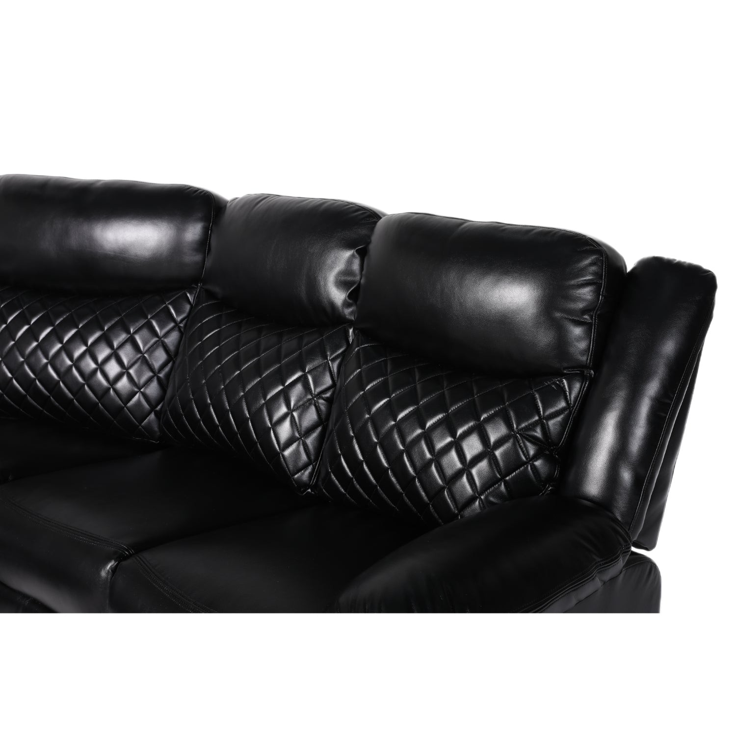Myra Recliner Sofa Large Corner in Black