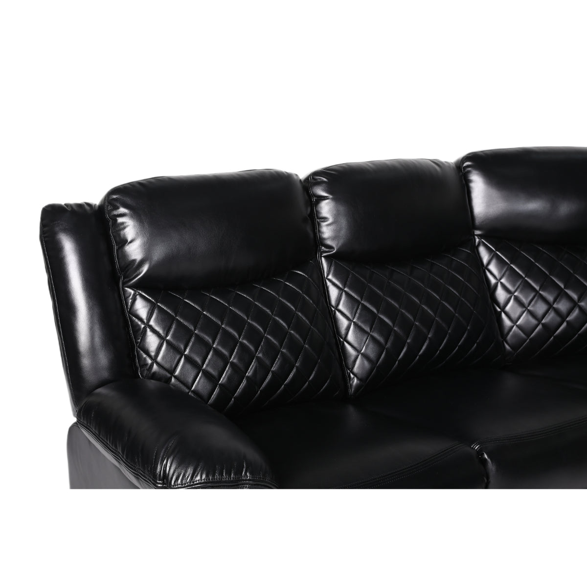 Myra Recliner Sofa Large Corner in Black