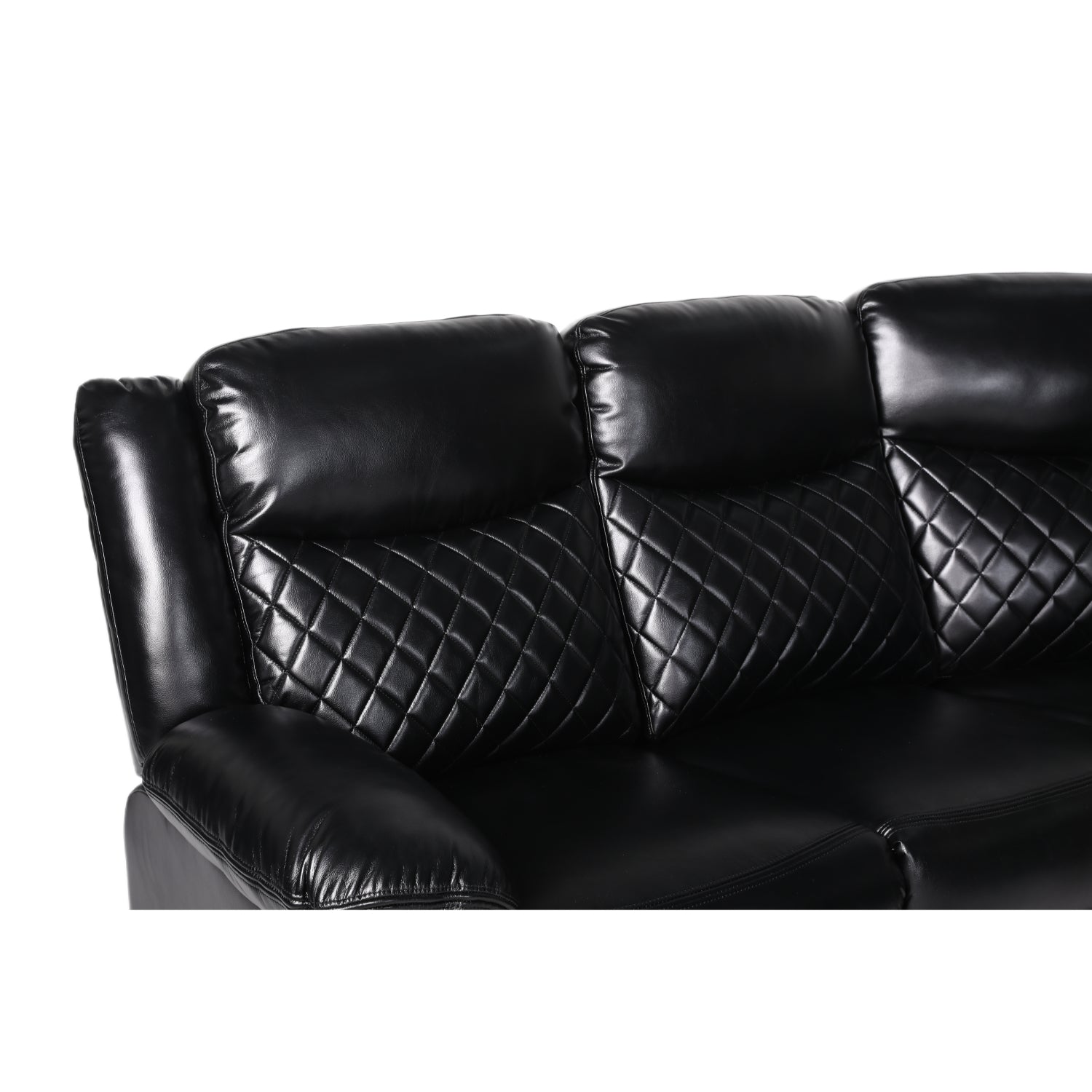Myra Recliner Sofa Large Corner in Black