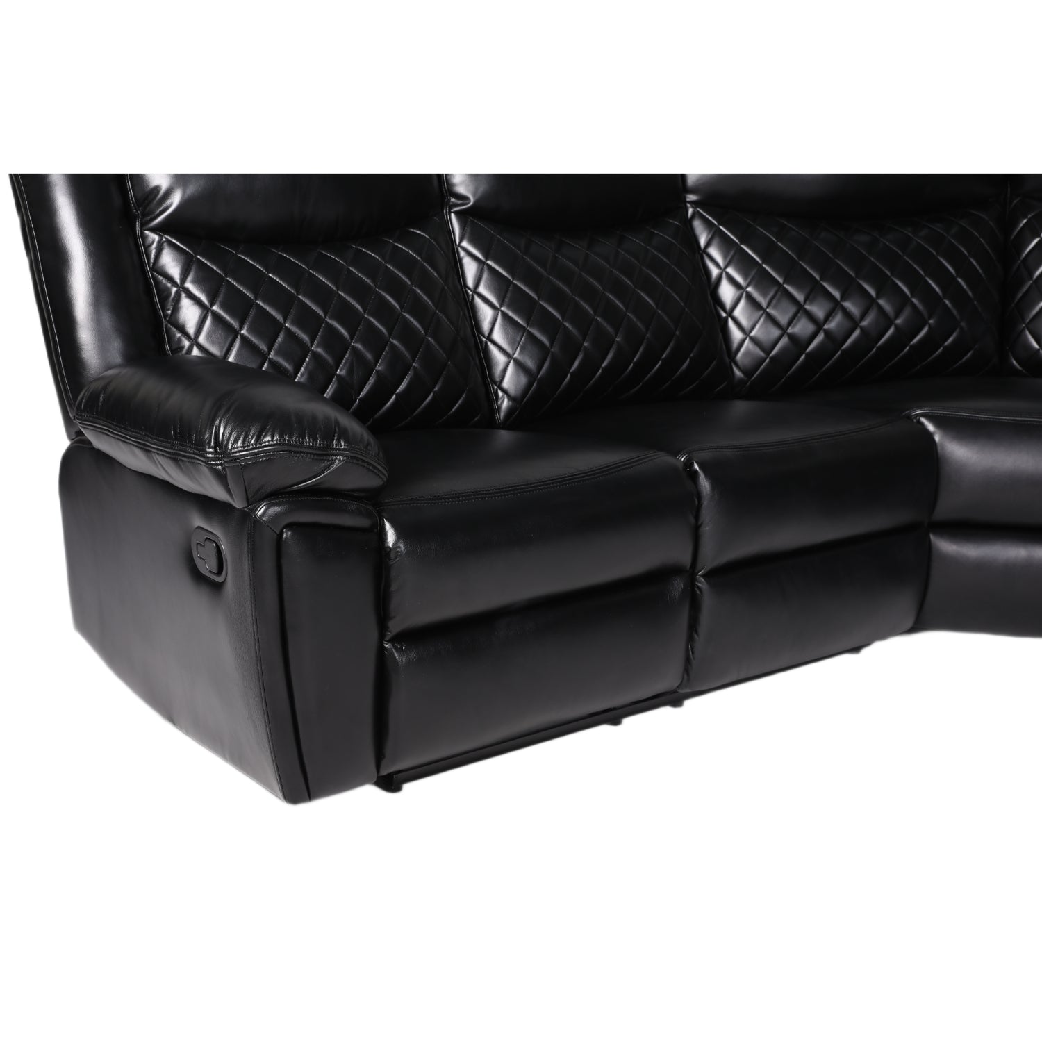 Myra Recliner Sofa Large Corner in Black