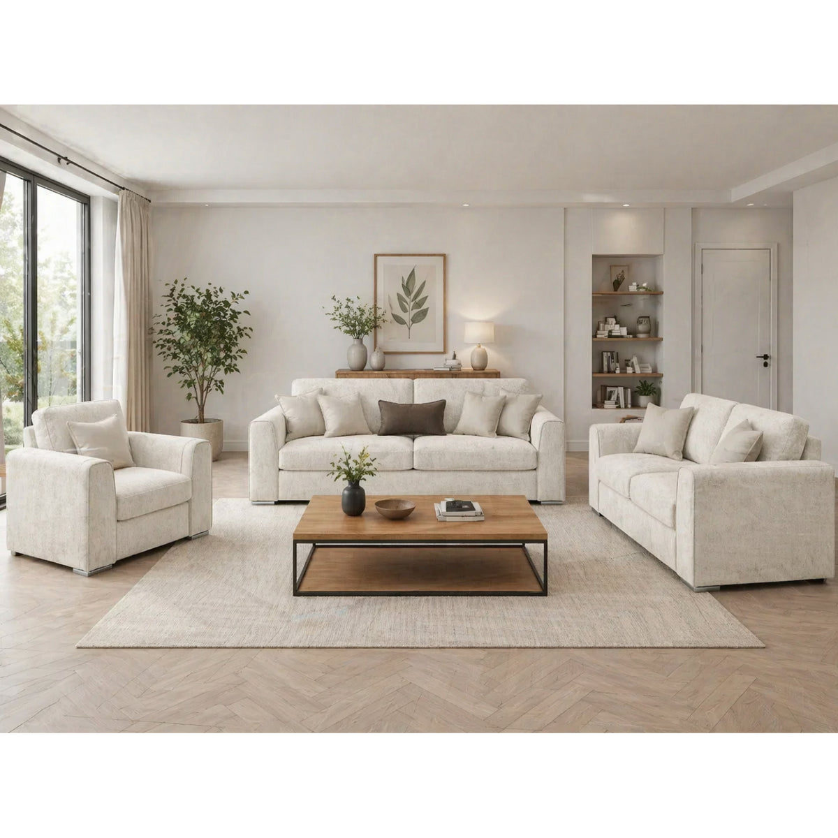 Naples 3+2+1 Sofa Set in Beige