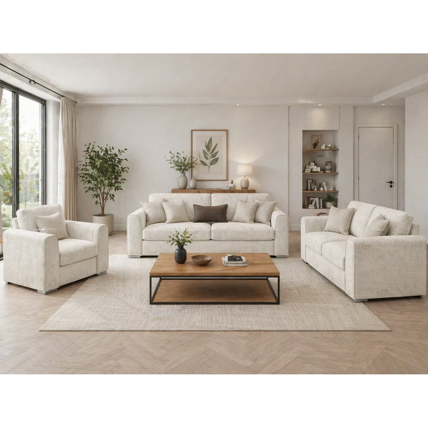 Naples 3+2+1 Sofa Set in Beige