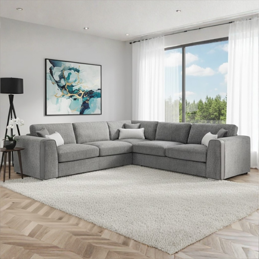 Naples Large Corner Sofa In Grey