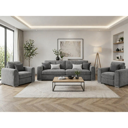 Naples Sofa 3+1+1 Set in Grey