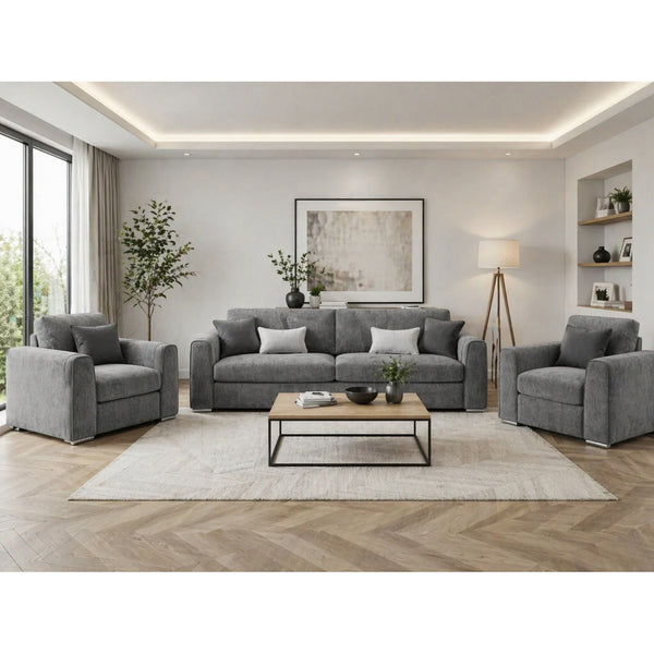 Naples Sofa 3+1+1 Set in Grey
