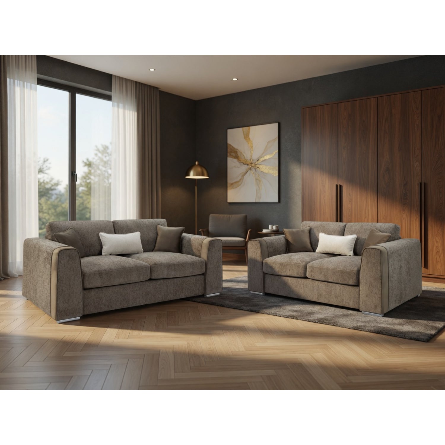 Naples Sofa 3+2 Set In Mocha