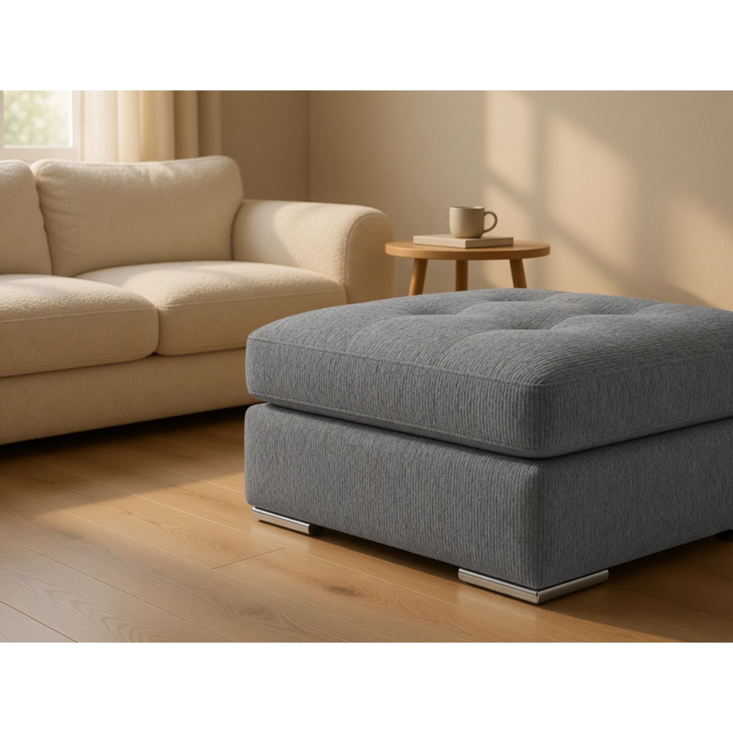 Naples Sofa Footstool in Grey