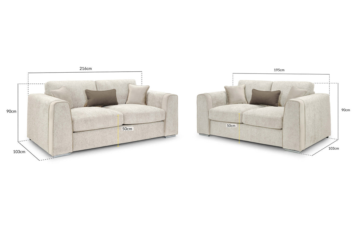Naples Sofa  3+2 Set In Beige
