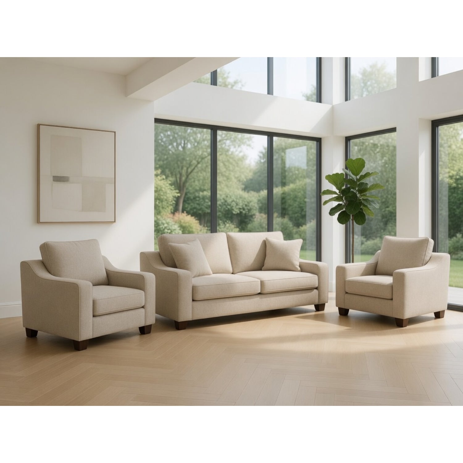 Nebraska 3+1+1  Set Sofa in Stone