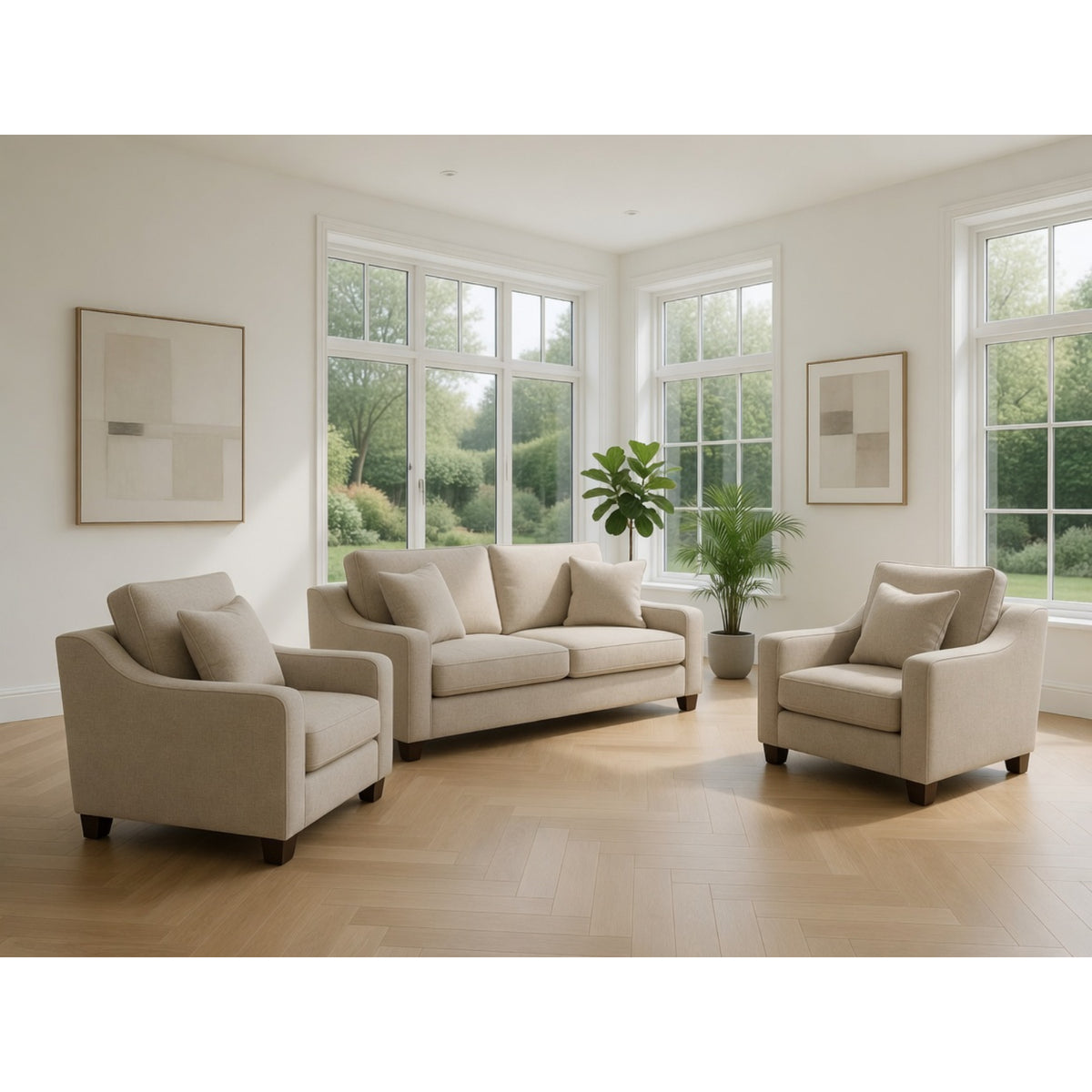 Nebraska 3+1+1  Set Sofa in Stone