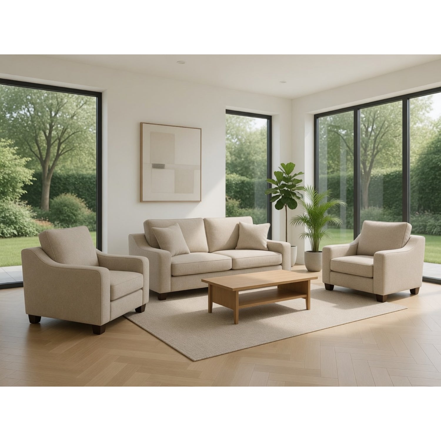 Nebraska 3+1+1  Set Sofa in Stone