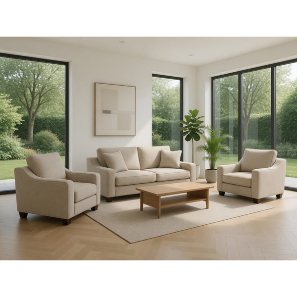 Nebraska 3+1+1  Set Sofa in Stone