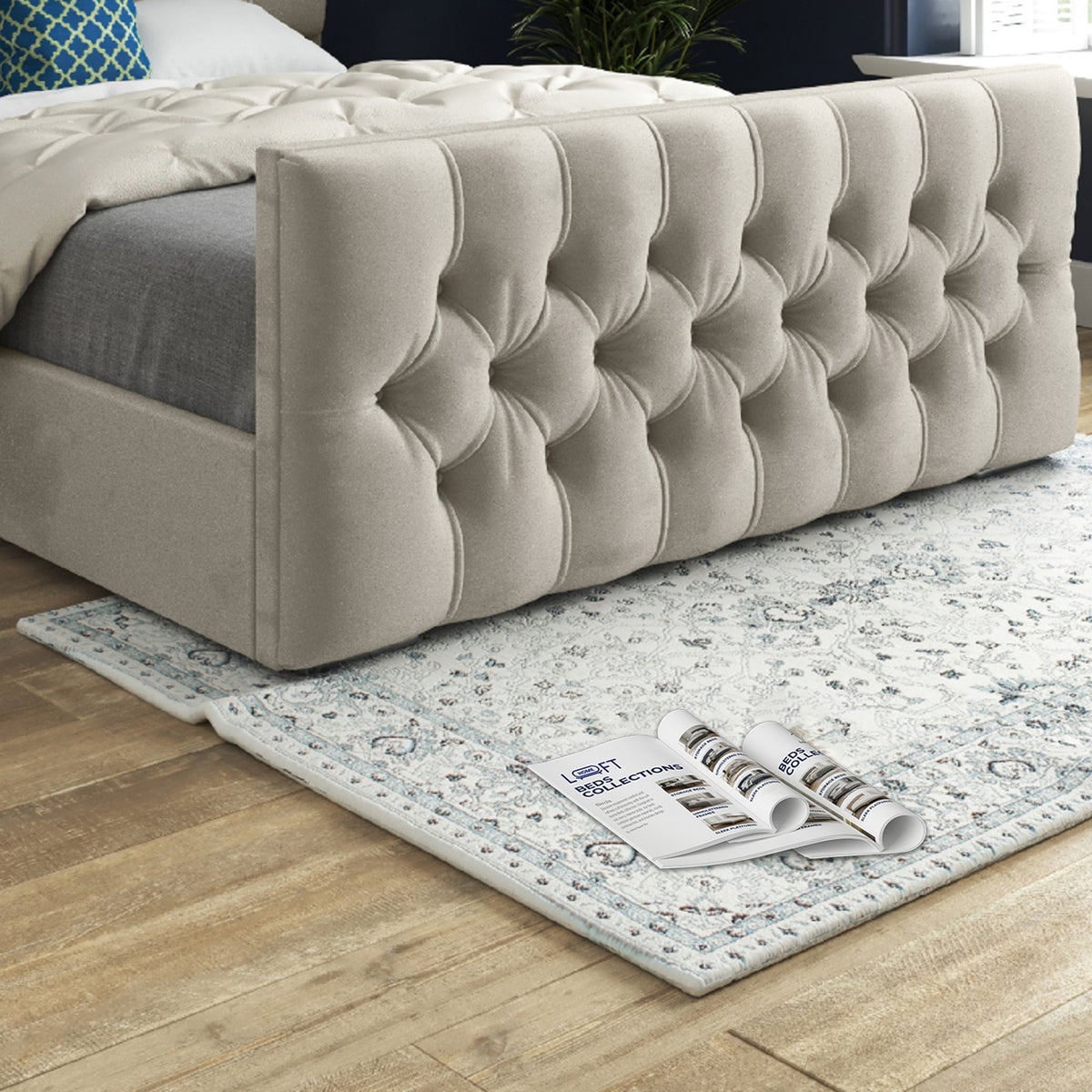 Highland Upholstered Soft Velvet Designer Bed Frame