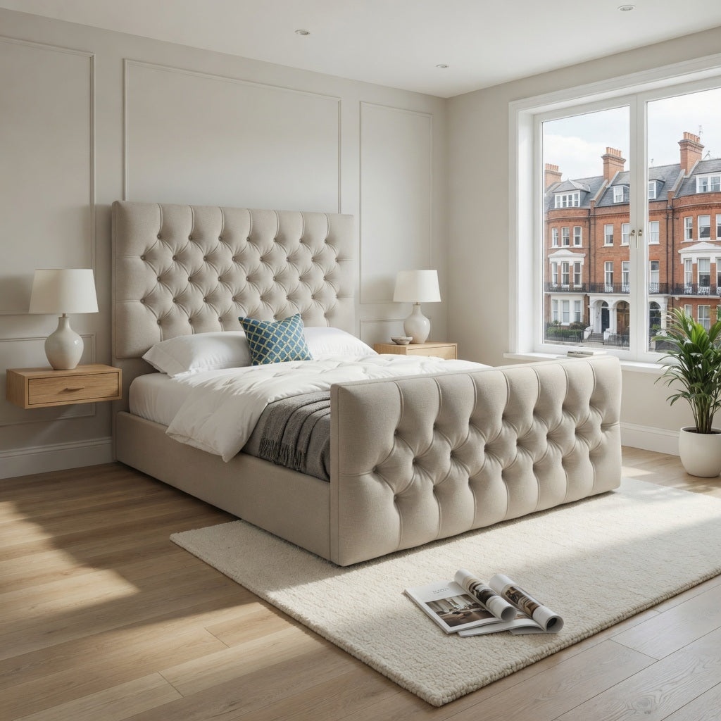 Highland Upholstered Soft Velvet Designer Bed Frame