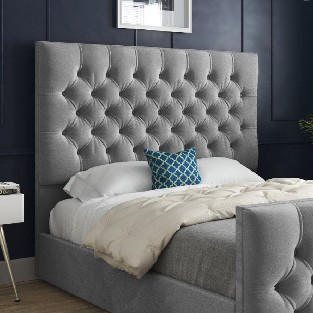 Highland Upholstered Soft Velvet Designer Bed Frame