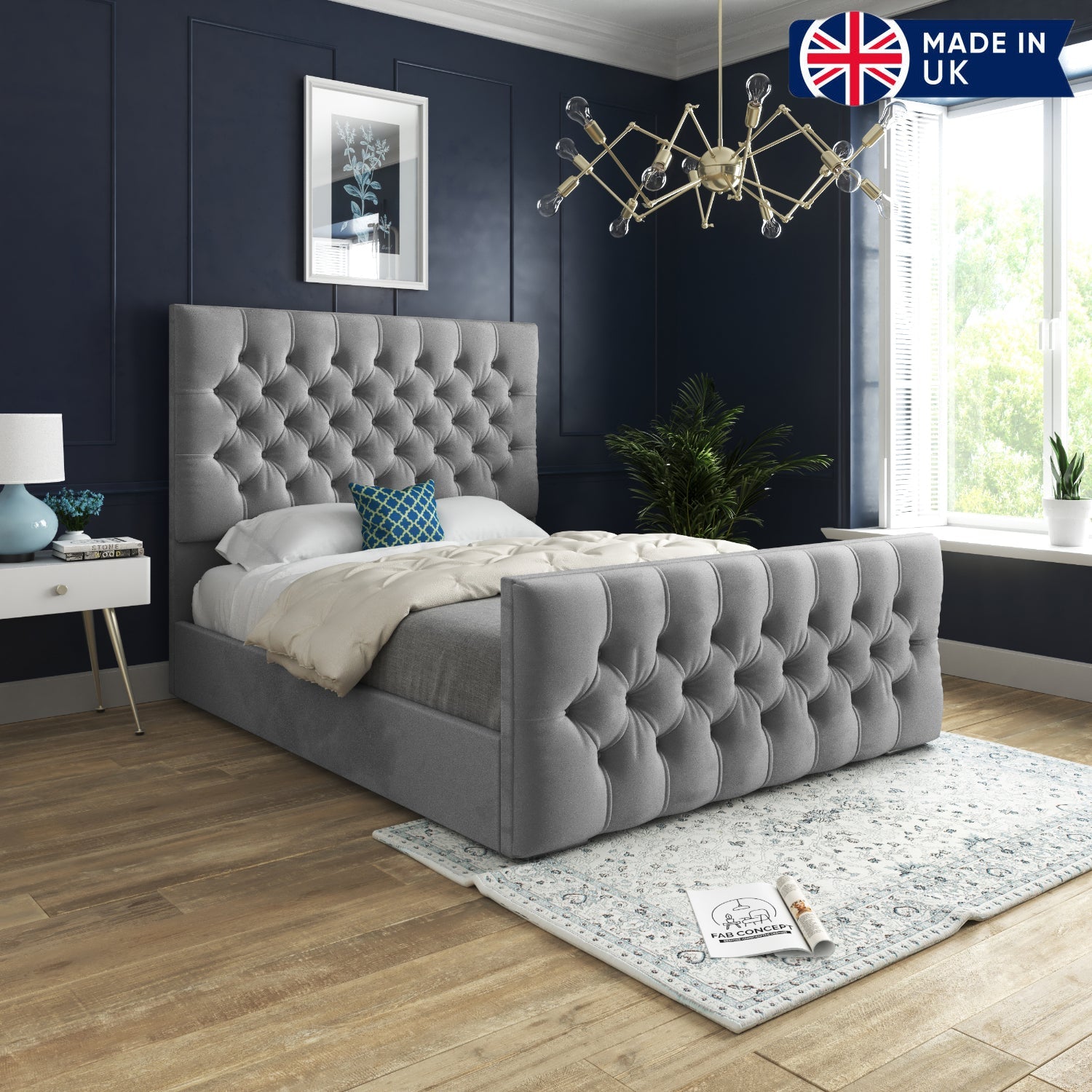 Novara Upholstered Soft Velvet Bed Frame