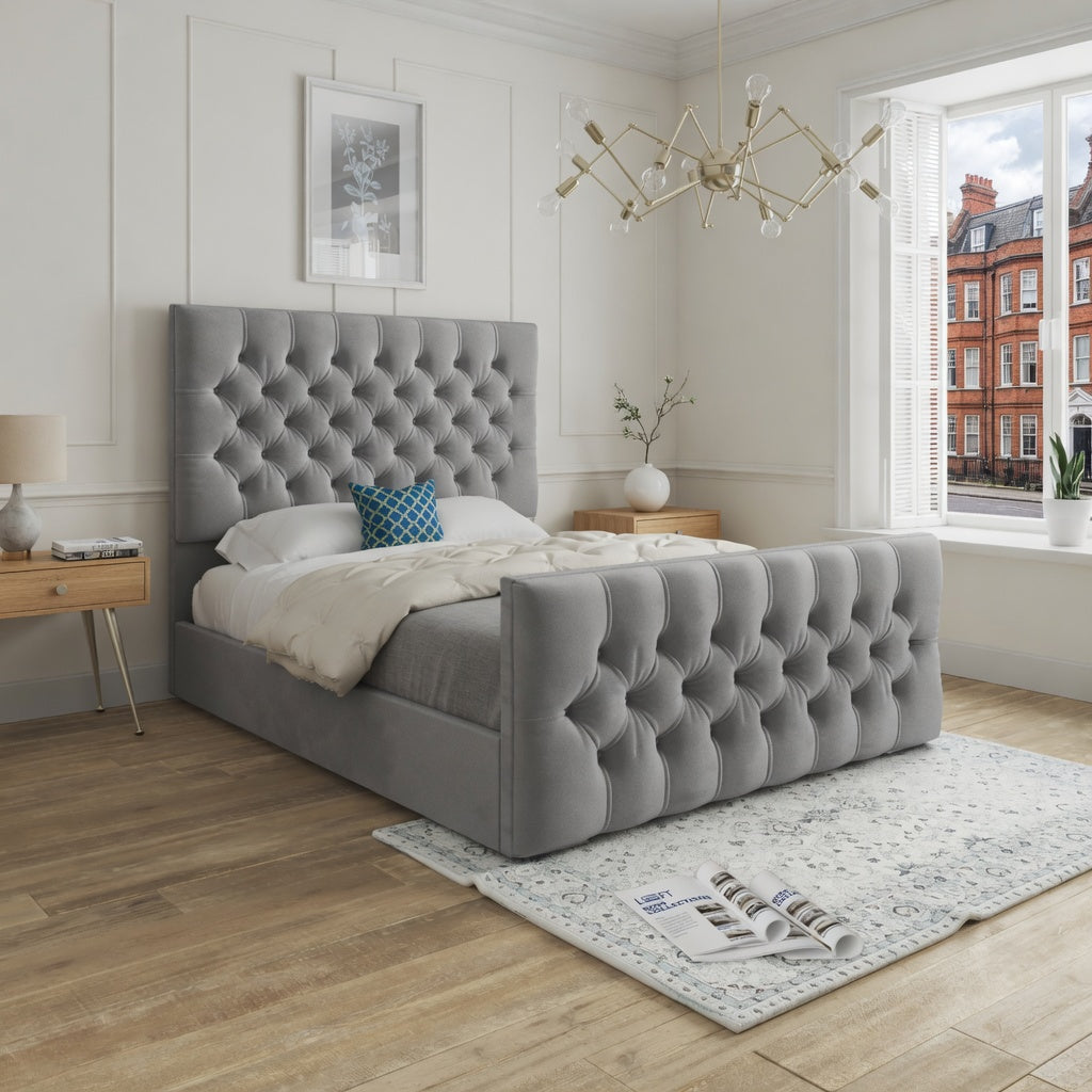 Highland Upholstered Soft Velvet Designer Bed Frame