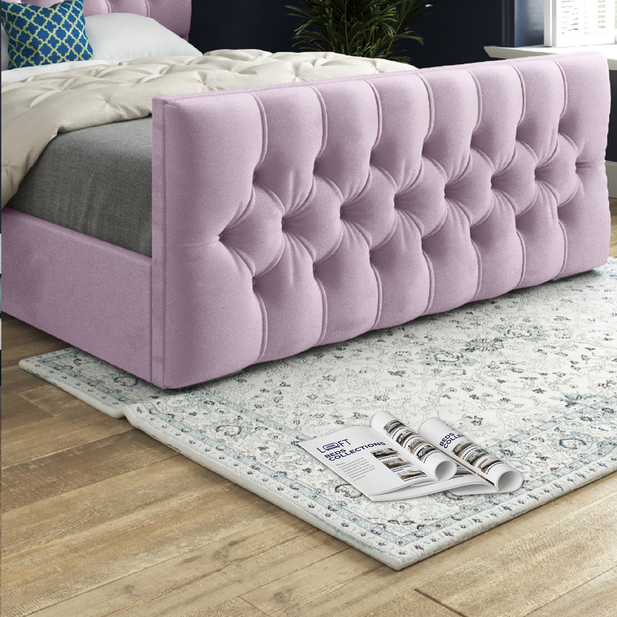 Highland Upholstered Soft Velvet Designer Bed Frame