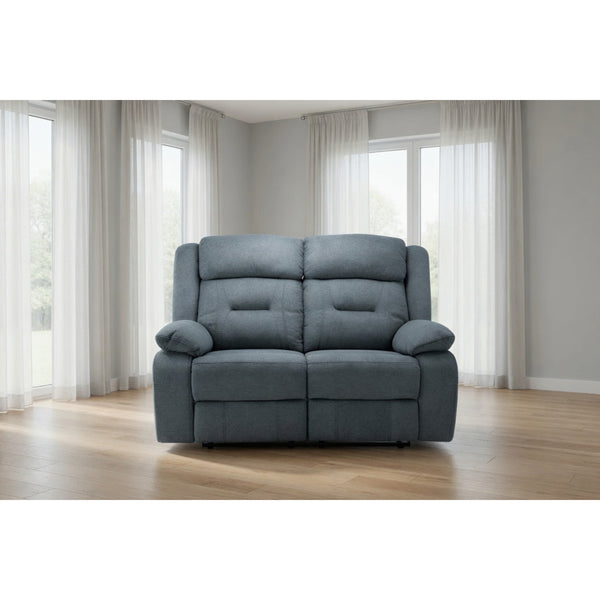 Novie Recliner 2 Seater Fabric Sofa in Grey