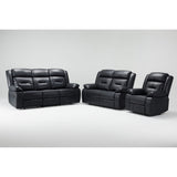 Novie Recliner 3+2+1 Set Sofa In Black