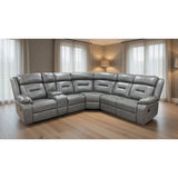 Novie Recliner Large Corner Sofa in Grey