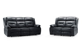 Novie Recliner 3+2 Set Sofa in Black