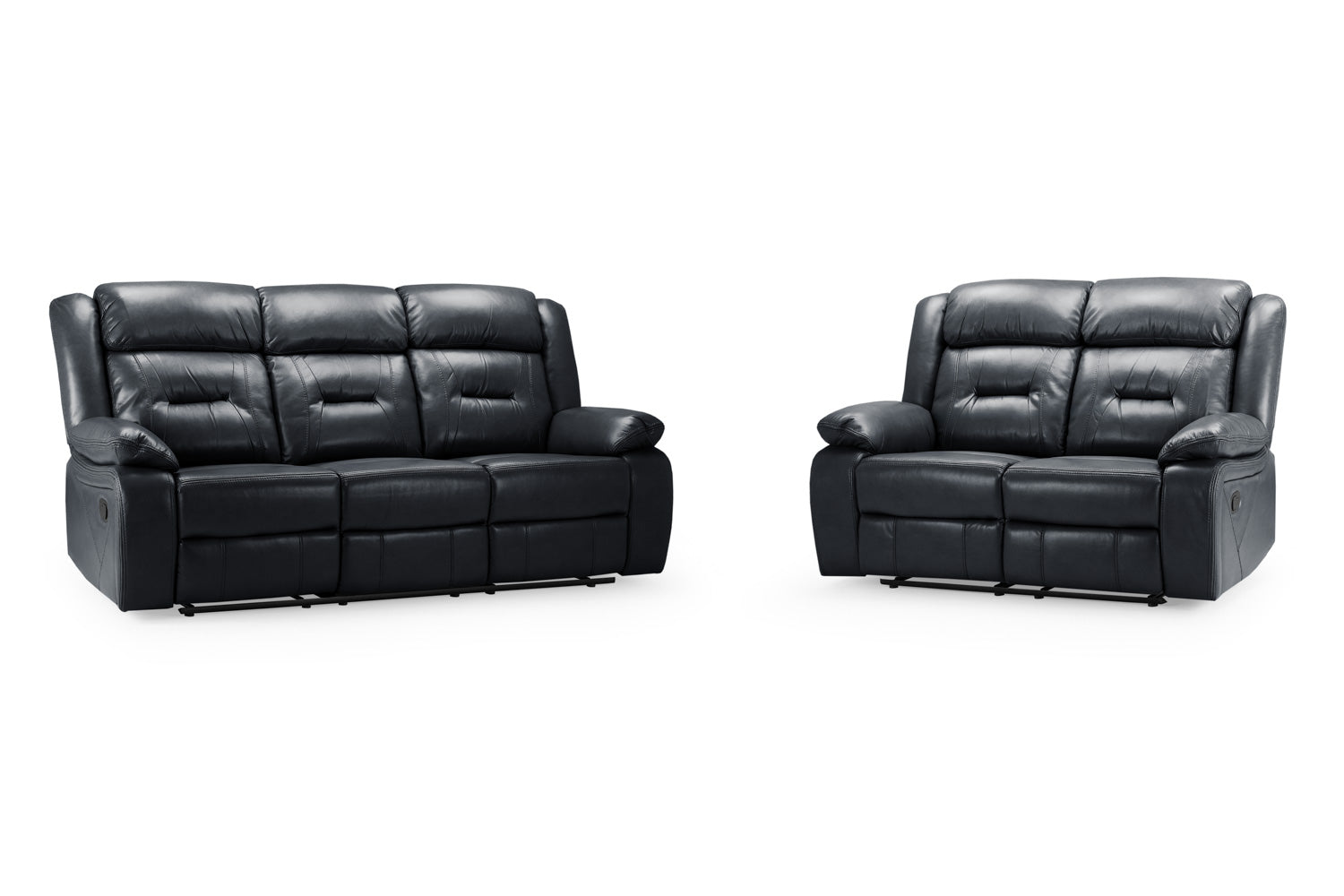 Novie Recliner 3+2 Set Sofa in Black