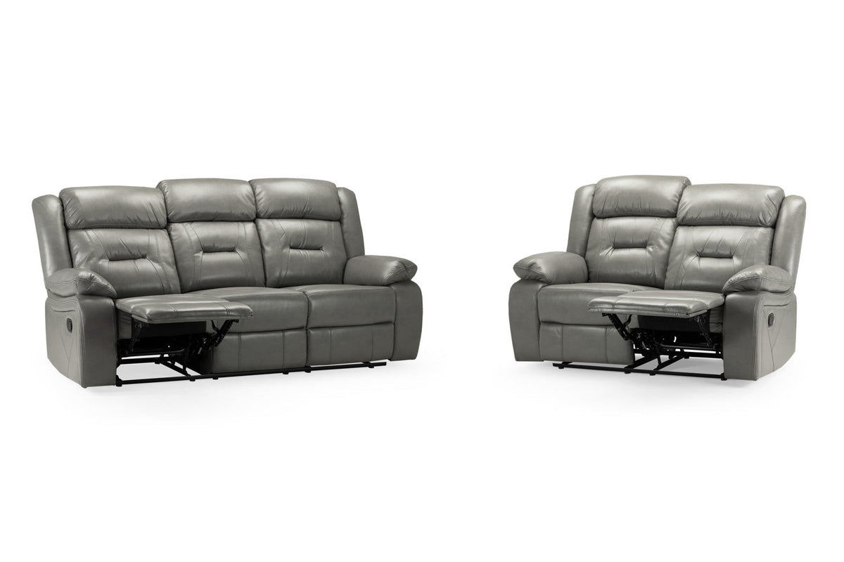 Novie Recliner 3+2 Set Sofa in Grey