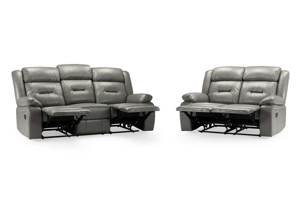 Novie Recliner 3+2 Set Sofa in Grey