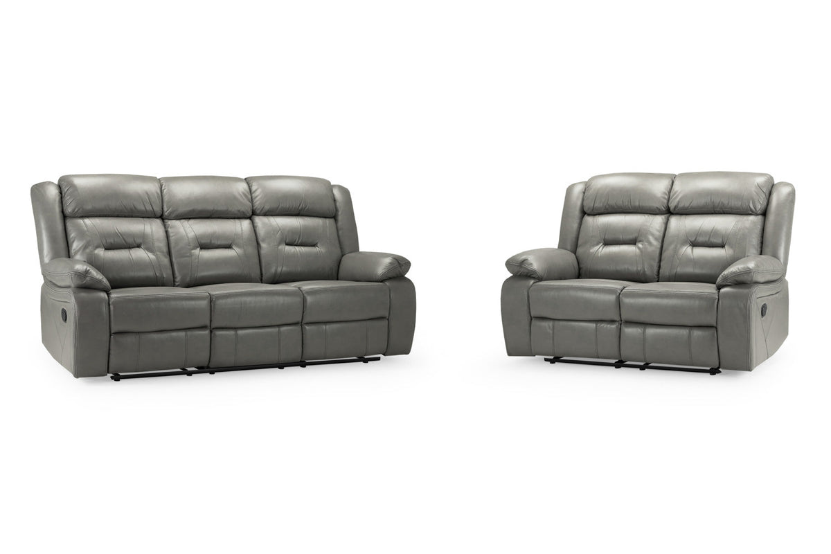 Novie Recliner 3+2 Set Sofa in Grey