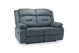 Novie Recliner 2 Seater Fabric Sofa in Grey