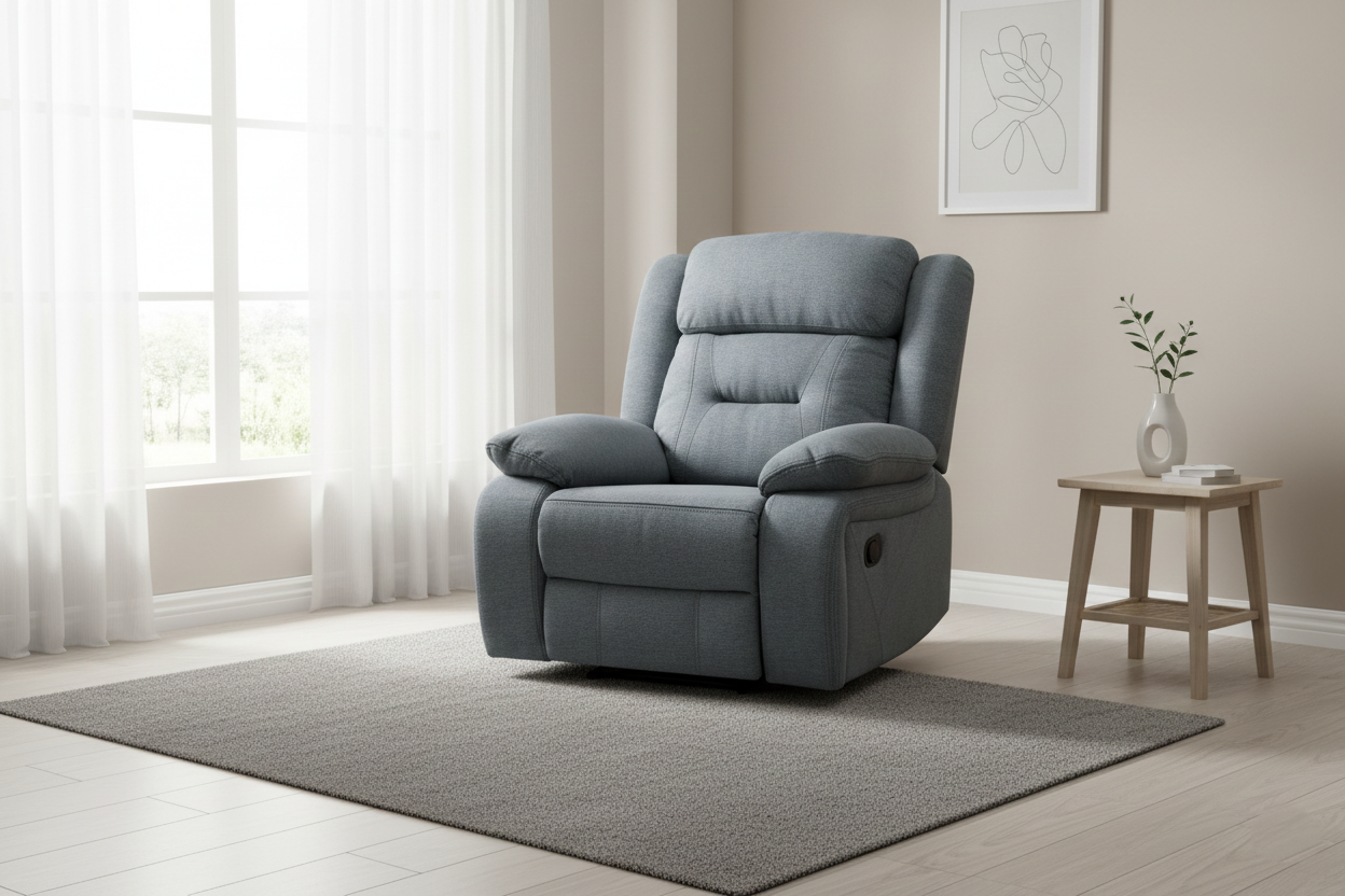 Novie Recliner Fabric Armchair in Grey
