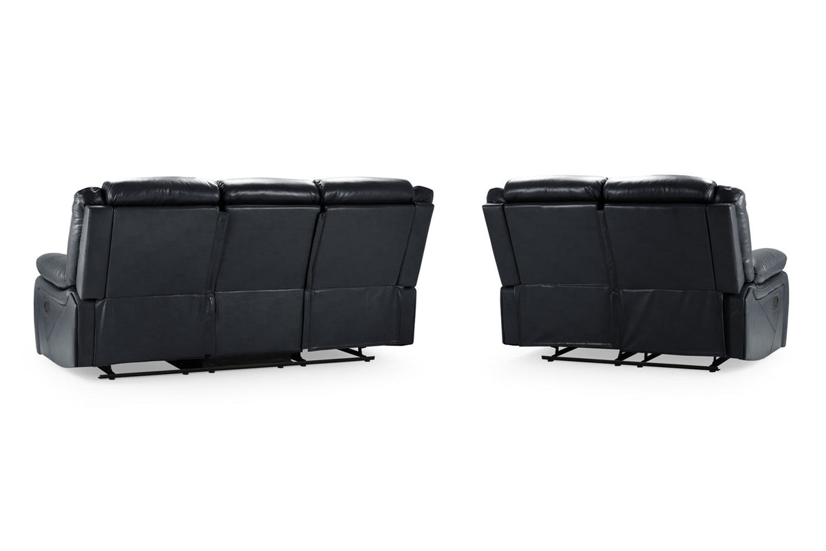 Novie Recliner 3+2 Set Sofa in Black