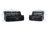 Novie Recliner 3+2 Set Sofa in Black