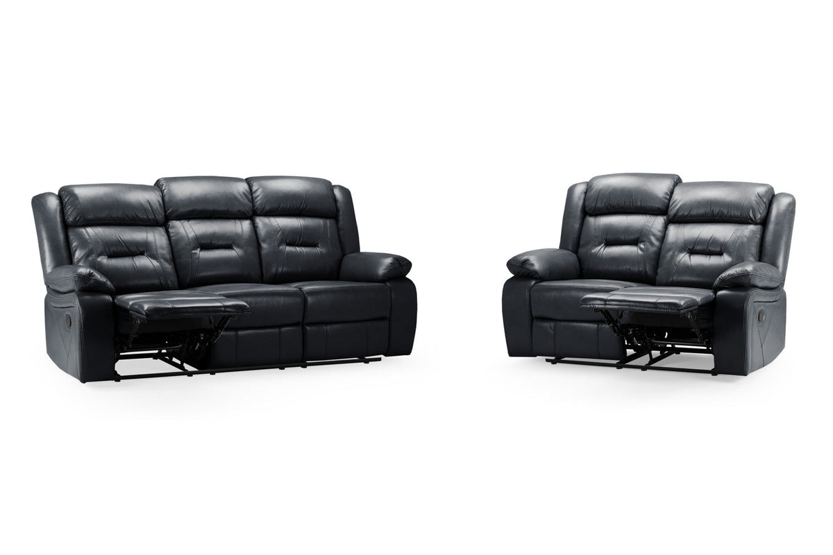 Novie Recliner 3+2 Set Sofa in Black