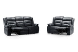 Novie Recliner 3+2 Set Sofa in Black