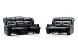 Novie Recliner 3+2 Set Sofa in Black