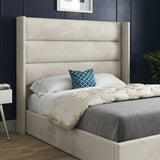 Jacob Straight Winged Upholstered Soft Velvet Designer Bed Frame
