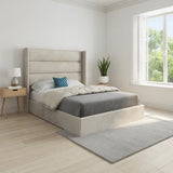 Jacob Straight Winged Upholstered Soft Velvet Designer Bed Frame