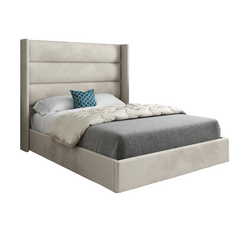 Nuno Straight Winged Upholstered Soft Velvet Bed Frame