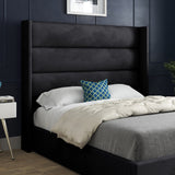 Jacob Straight Winged Upholstered Soft Velvet Designer Bed Frame