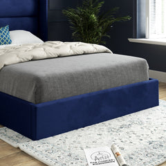 Nuno Straight Winged Upholstered Soft Velvet Bed Frame