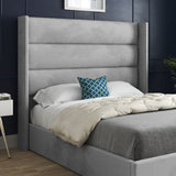 Jacob Straight Winged Upholstered Soft Velvet Designer Bed Frame