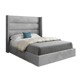 Nuno Straight Winged Upholstered Soft Velvet Bed Frame