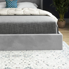Nuno Straight Winged Upholstered Soft Velvet Bed Frame
