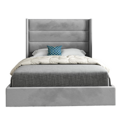Nuno Straight Winged Upholstered Soft Velvet Bed Frame