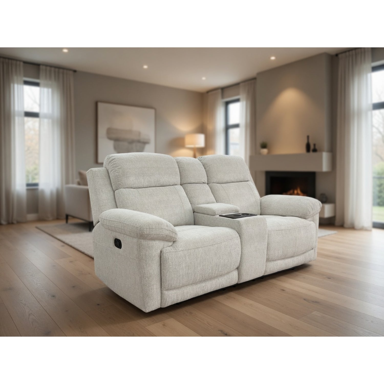 Owen Electric Recliner Sofa 2 Seater in Beige